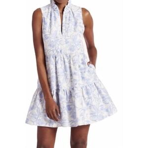 Amanda Uprichard Women's Large Connolly Dress English Blue Sleeveless